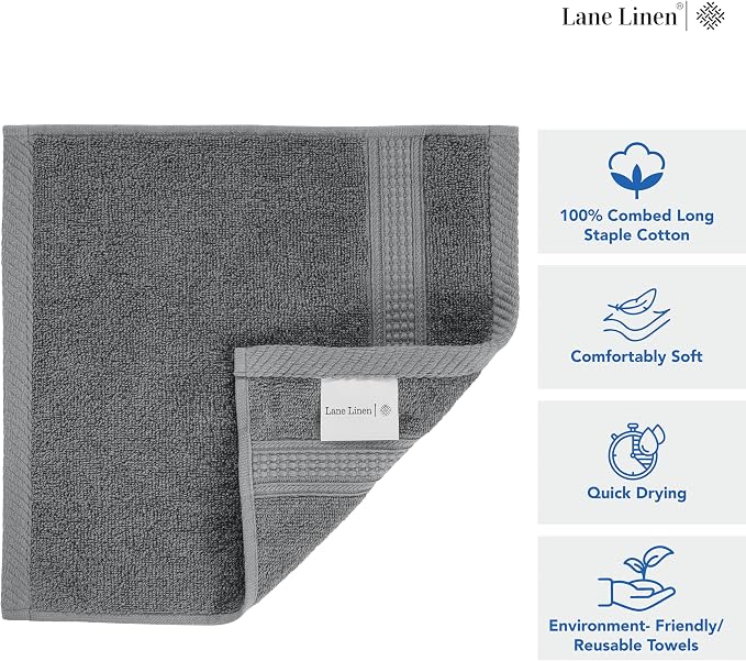 LANE LINEN Pack of 24 Washcloths Set - Image 6