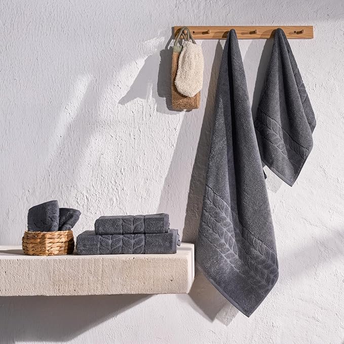 BAGNO MILANO Organic Turkish Cotton Bath Towels, Luxury Jacquard Collection - Image 3