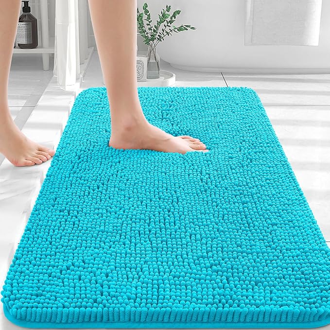 OLANLY Bathroom Rugs 36x24, Extra Soft Absorbent Chenille Bath Rugs, Rubber by OLANLY