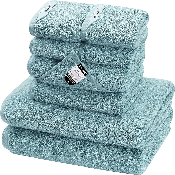 SEMAXE Bath Towel Set, 100% Cotton Bathroom Towels by SEMAXE