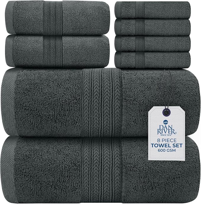 DAN RIVER 8 PC Luxury Bath Towels by DanRiver