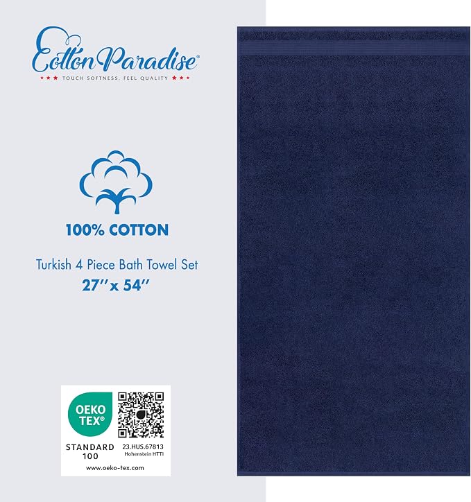Cotton Paradise 4 Piece Turkish Bath Towels - Image 5