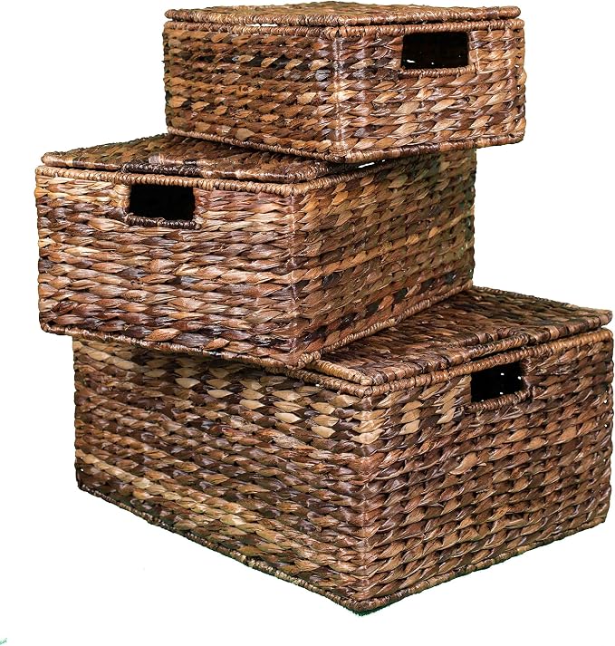 BIRDROCK HOME Abaca Nesting Baskets Set of 3 - Image 4