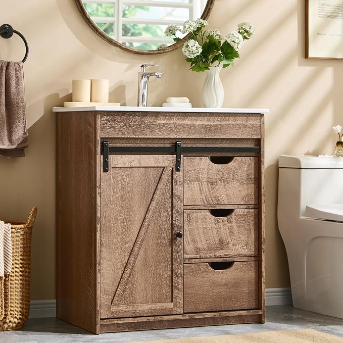 30" Farmhouse Bathroom Vanity by AITJUNZ