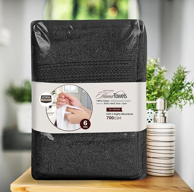 Utopia Towels 6 Pack Premium Hand Towels Set, 16 by 28 inches, 100% Ring Spun - Image 8