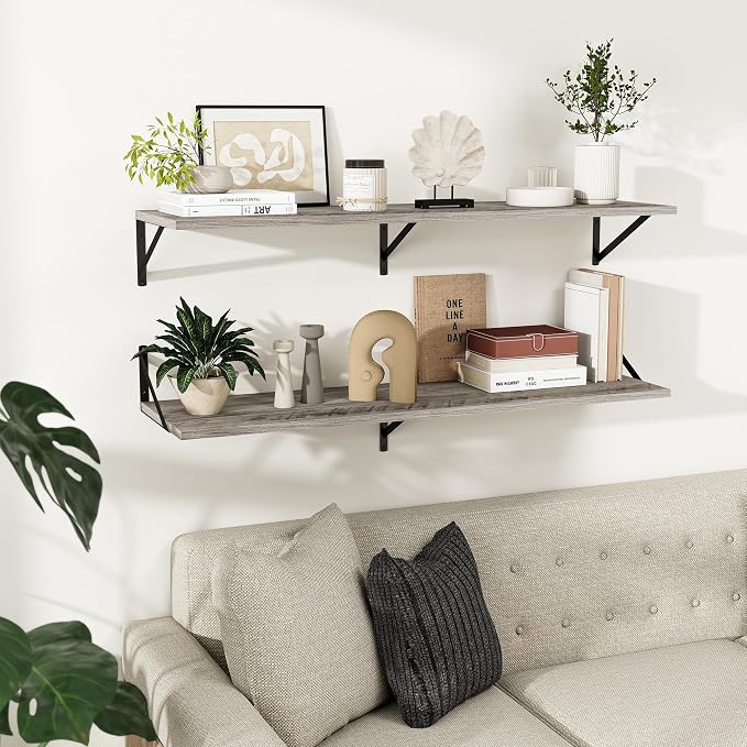 Dreamland Floating Shelves for Wall, 12 Inch Deep Floating Shelves Set of 2 - Image 8