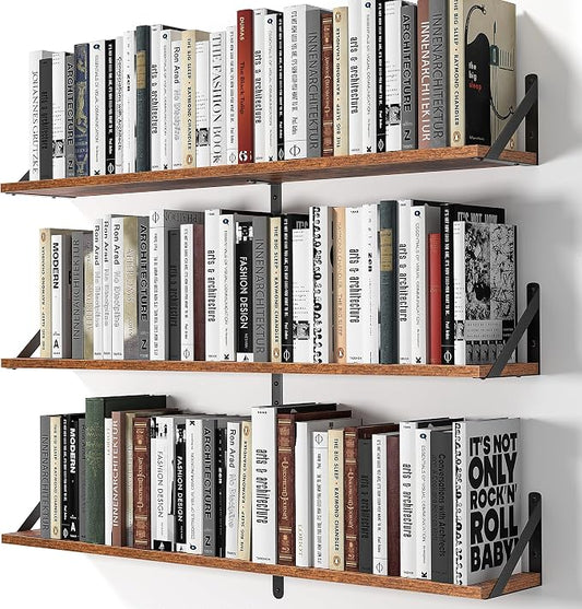 Heimlove Floating Shelves for Wall, 36 Inch Long Wood Floating Bookshelf Set of by Heimlove
