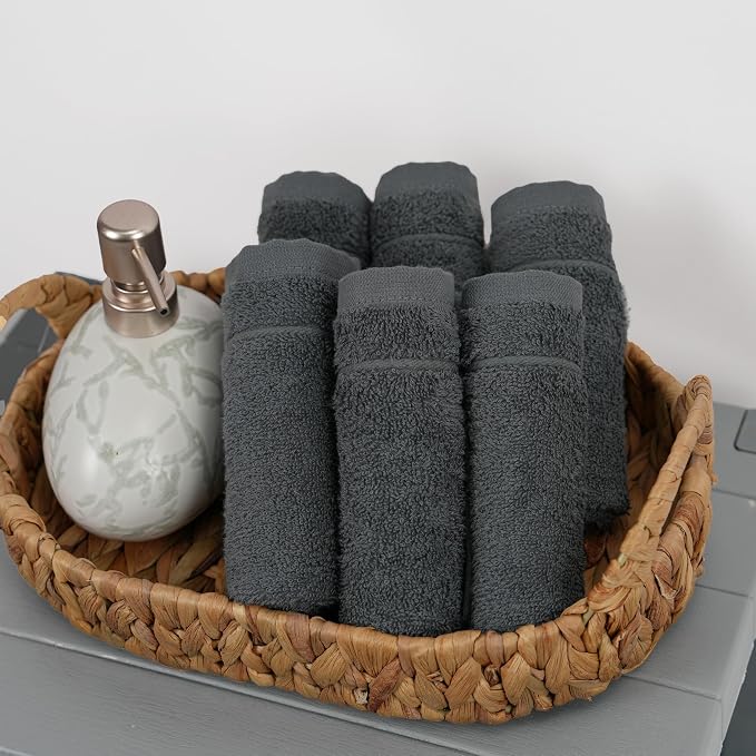 Tens Towels Pack of 12 Washcloths, 12 x 12 Inches, Lighter Weight, Quick to Dry - Image 3
