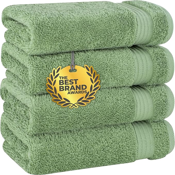 Cotton Paradise Hand Towels for Bathroom, 100% Cotton Turkish 4 Piece Hand by UNITEDHOMETEXTILE
