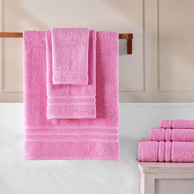 Hawmam Linen Pink 6 Piece Bath Towels Set - Image 4