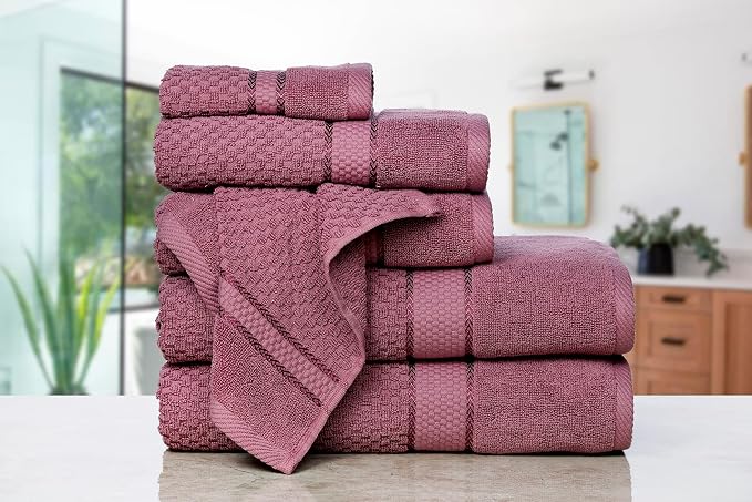 Ample Decor Bathroom Towel Set of 6-2 Bath Towel, 2 Hand Towel, 2 Wash Cloths – - Image 2