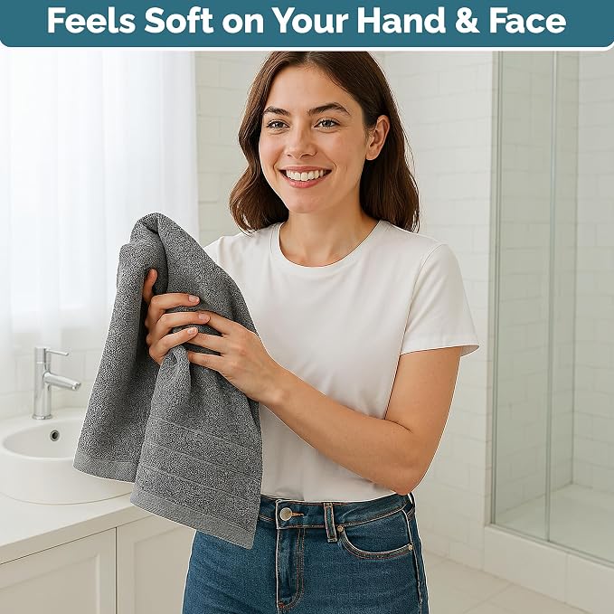 Casa Platino 100% Mercerized Cotton Hand Towels - Image 5