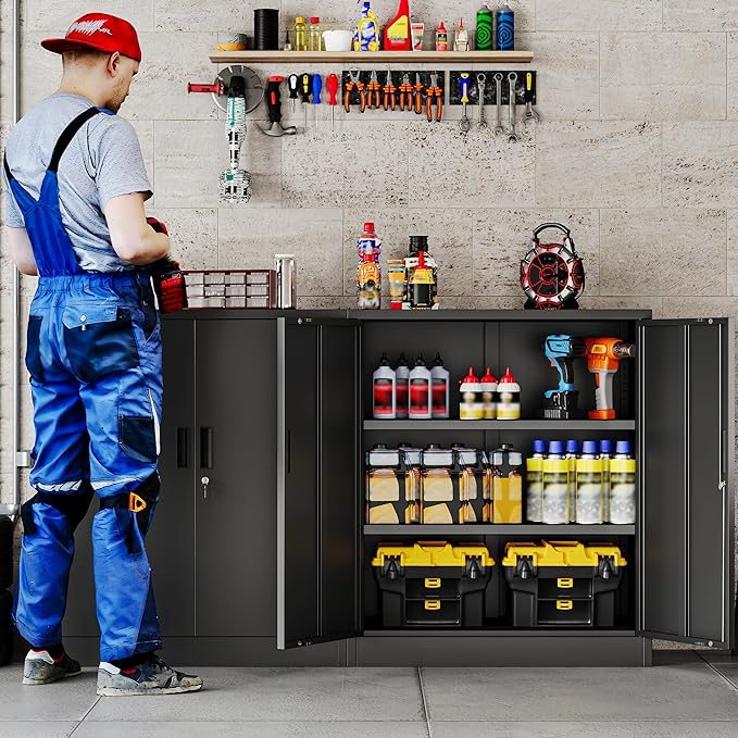 Metal Storage Cabinet, 36 Inch Tall Metal Storage Cabinet - Image 5