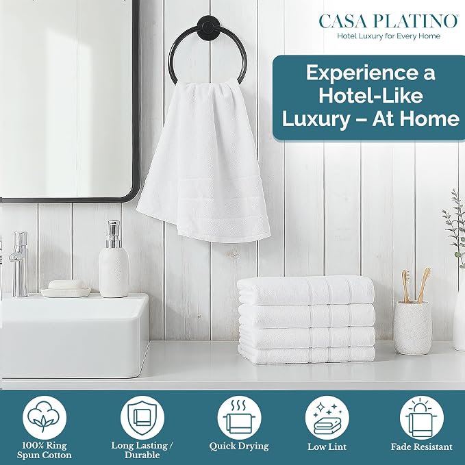 Casa Platino 6 Pack Hand Towels - Image 2