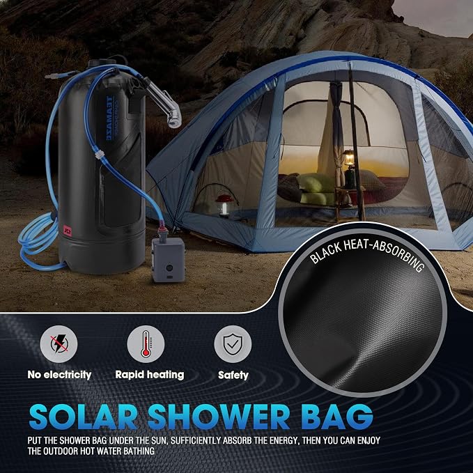 Teamaze Camping Shower, 12L Portable Camp Shower Bag - Image 7