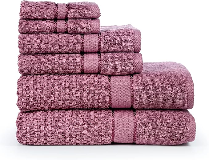 Ample Decor Bathroom Towel Set of 6-2 Bath Towel, 2 Hand Towel, 2 Wash Cloths – - Image 7