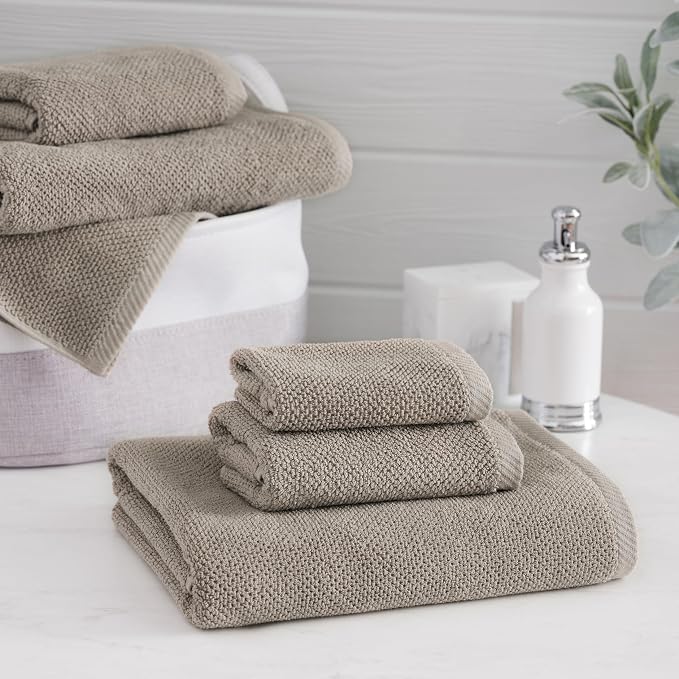 Welhome Franklin 100% Cotton Popcorn Textured Towel Set - Image 2