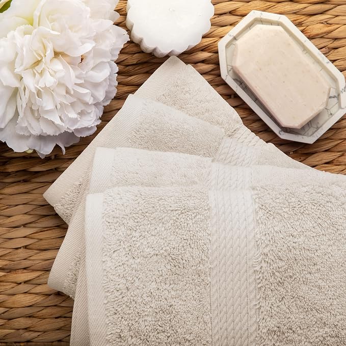BLUENILEMILLS BNM Egyptian Cotton 4-Piece Towel Set, Includes 4 Hand Towels - Image 2