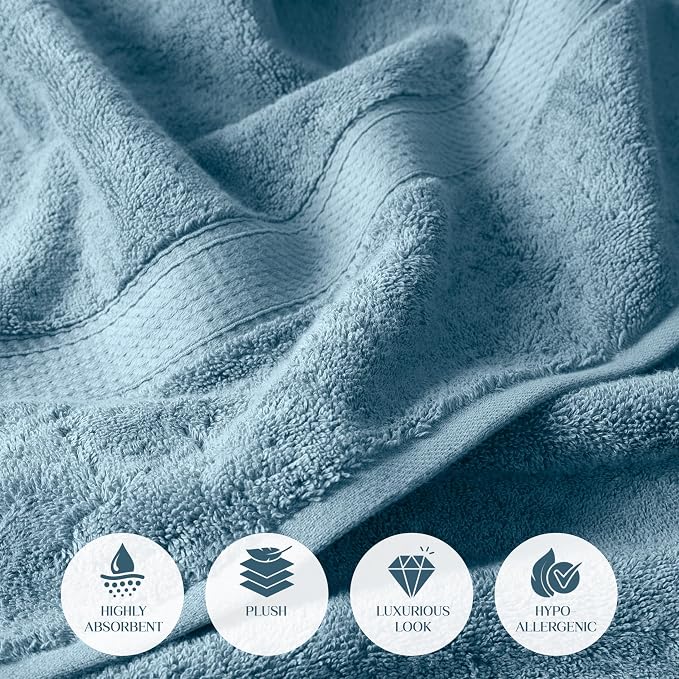 Superior Egyptian Cotton Pile Bath Towel Set of 2, Ultra Soft Luxury Towels - Image 7