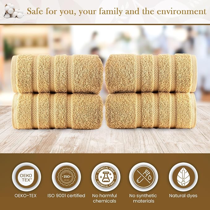 HALLEY Turkish 4 Pack Premium Hand Towels 650 GSM Highly Absorbent Super Soft - Image 6