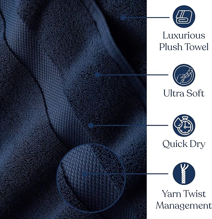 Delara Organic Cotton Luxuriously Plush Bath Towel 10 Piece Set|GOTS & Oeko-TEX - Image 4