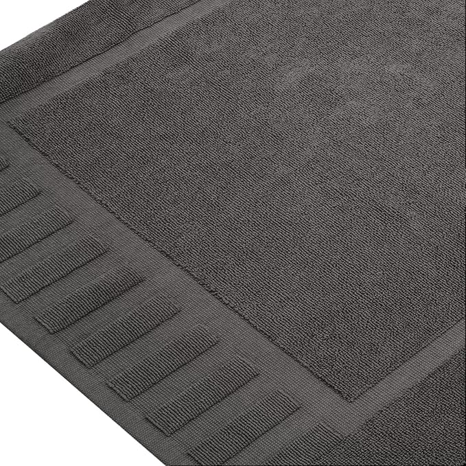 White Classic Luxury Bath Mat Floor Towel Set - Image 2