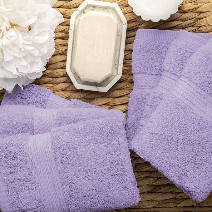 BLUENILEMILLS BNM Egyptian Cotton 6-Piece Towel Set, Includes 6 Face Towels - Image 4