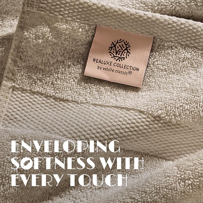 White Classic Taupe Washcloths Set - Image 3