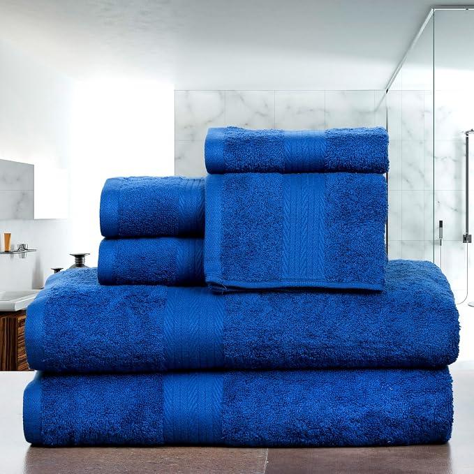Ample Decor 100% Cotton 6 Piece Towels Sets - Image 2