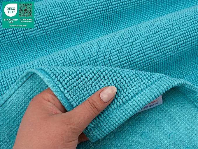 American Soft Linen Bath Rug, 20 in 34 in 100% Cotton Bath Mats Rugs - Image 6