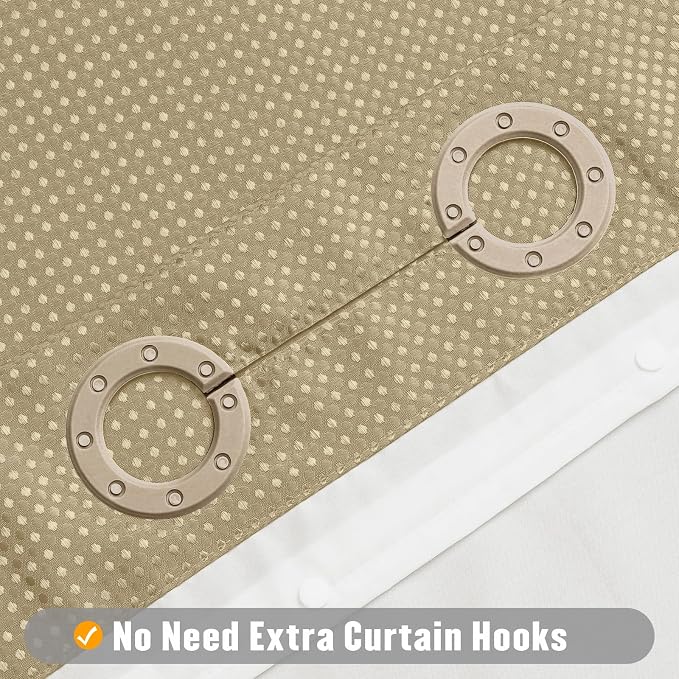 MitoVilla Beige Waffle Small Stall Shower Curtain Liner Set 36 x 74, No Hooks - Image 3