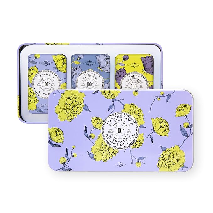 La Chatelaine Luxury Bar Soap Trio Gift Set Tin | Made in France | Natural and by LaChatelaine