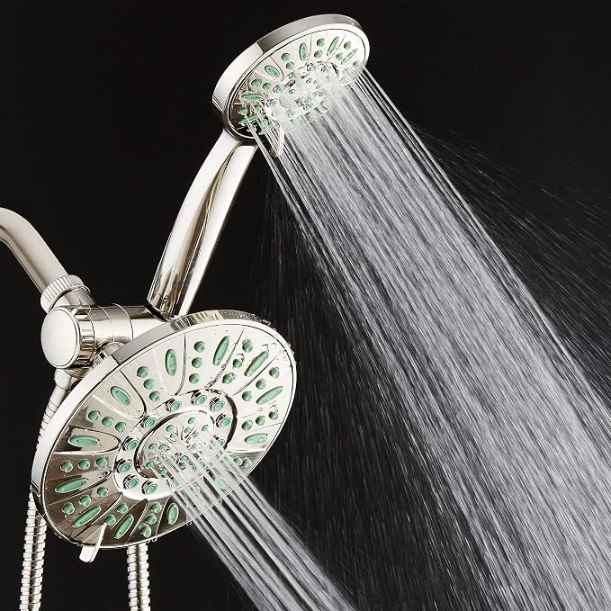 AquaDance Antimicrobial/Anti-Clog High-Pressure 30-setting Rainfall Shower Combo - Image 2