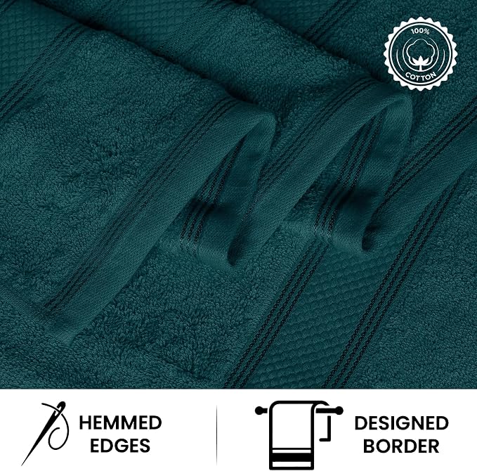 Casa Lino Teal Bath Towels Set of 4 - Image 5