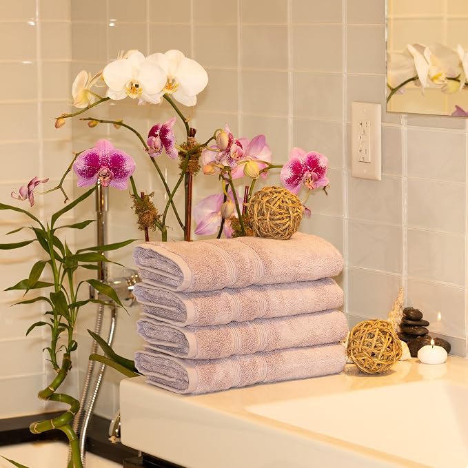 Mosobam Luxury Turkish 12pc XL Towel Set 35X70 16X30 13X13 Lavender Aura 700 - Image 5