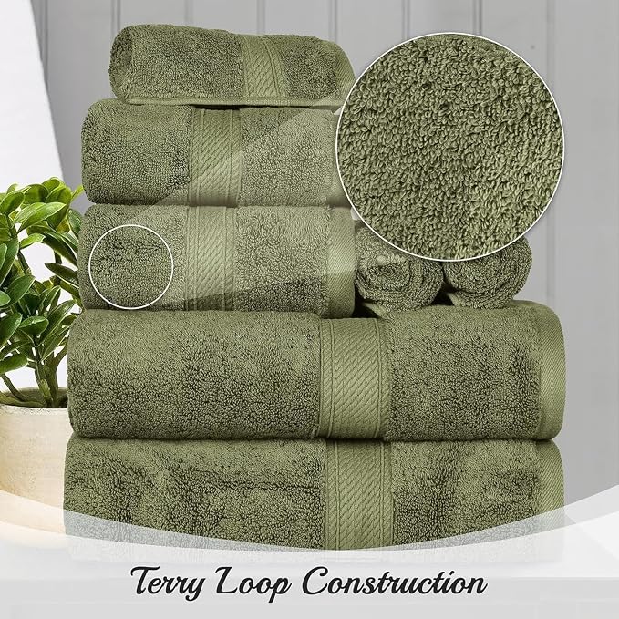 Superior Egyptian Cotton Pile Hand Towel Set of 4, Ultra Soft Luxury Towels - Image 5