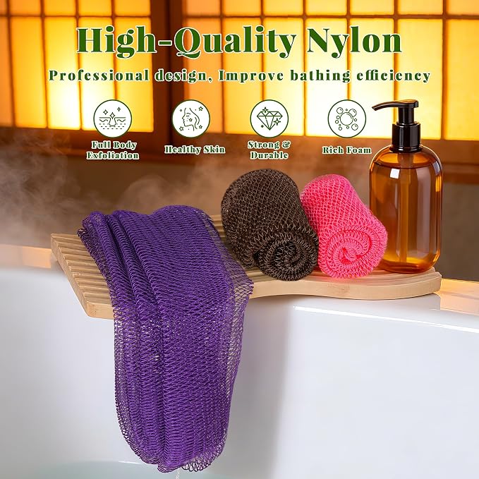 African Net Sponge Authentic, 3 Pieces Exfoliating Scrubber Bath Sponge - Image 6