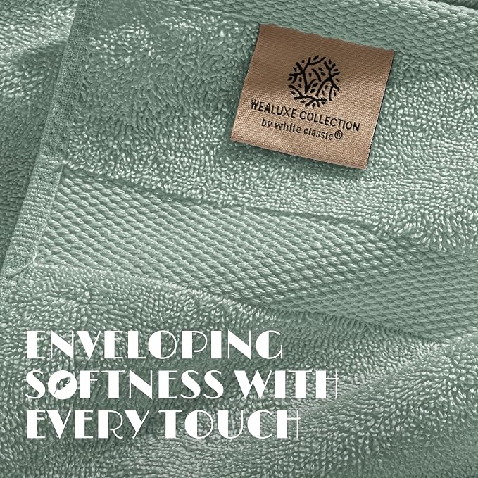 White Classic Green Washcloths Set - Image 3