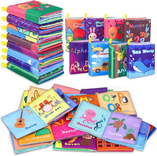 Baby Bath Books, Nontoxic Fabric Soft Baby Cloth Books, Early Education Toys by Toyk