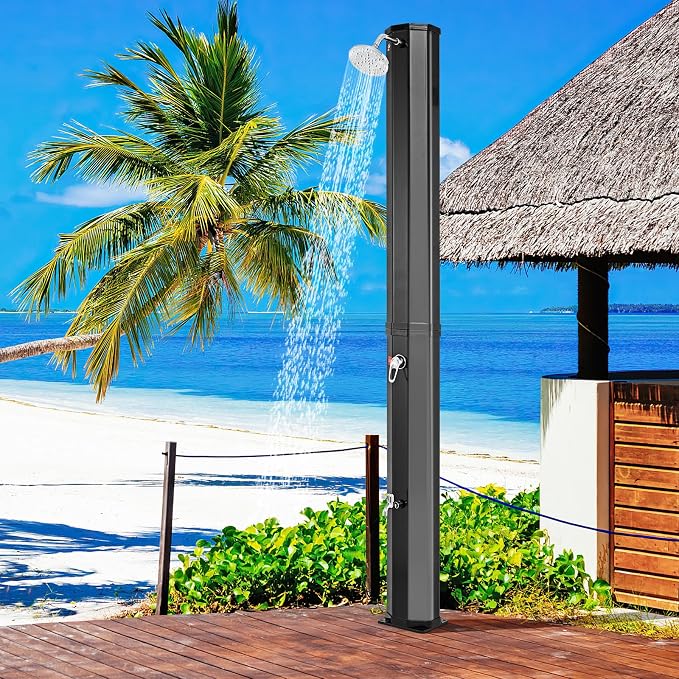 Goplus 15.9 Gallon Solar Heated Outdoor Shower, 7.5 FT Freestanding Outdoor - Image 8