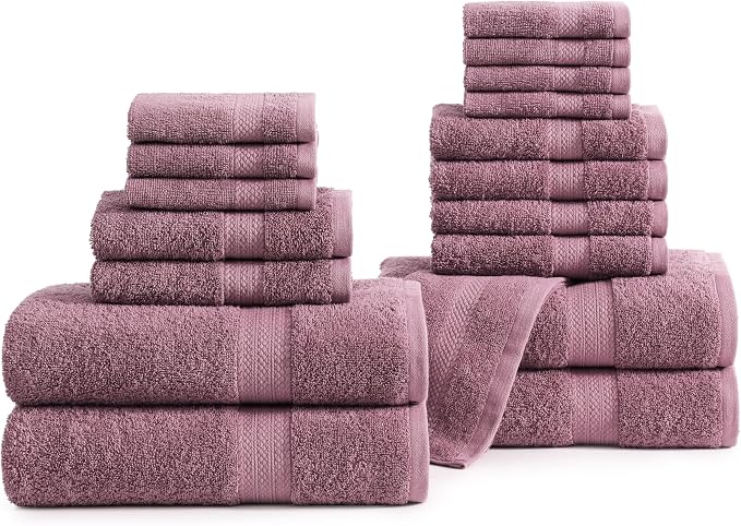 LANE LINEN 100% Ring Spun Cotton Bath Towel Set, 8 Washcloths, 6 Hand Towels by LaneLinen