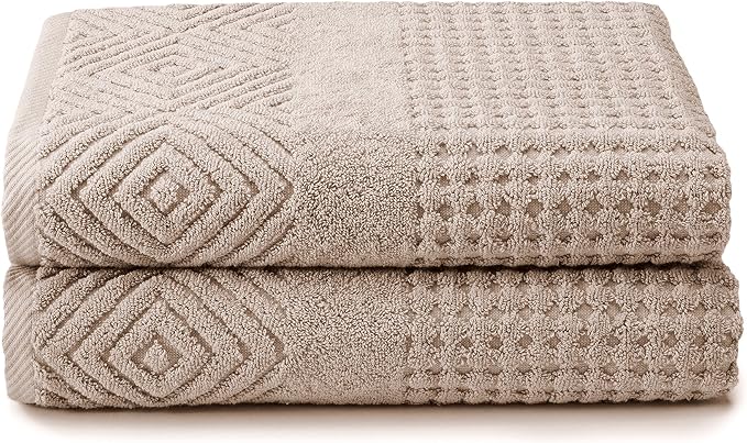 Texere 100% Organic Cotton Diamond Jacquard 700 GSM Luxury Bath Towel Sets by TexereSilk