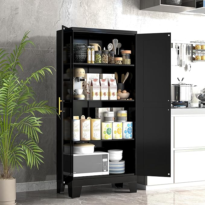61.02" Kitchen Pantry Cabinet, Pantry Storage Cabinet by GAIOUS