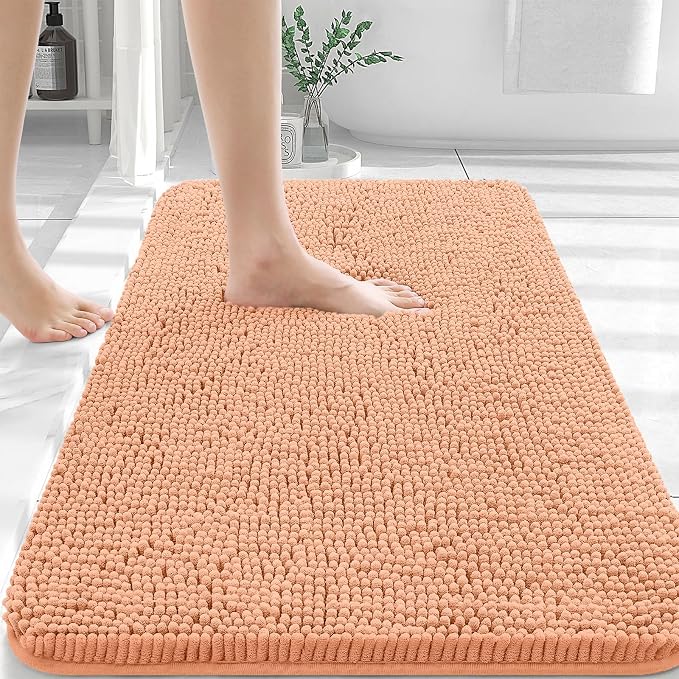 OLANLY Bathroom Rugs 30x20, Extra Soft Absorbent Chenille Bath Rugs, Rubber by OLANLY