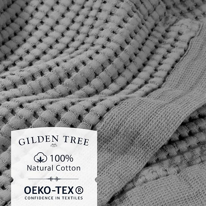 GILDEN TREE Waffle Bath Sheet Quick Dry Towel, Thin Luxury Bath Towels - Image 2