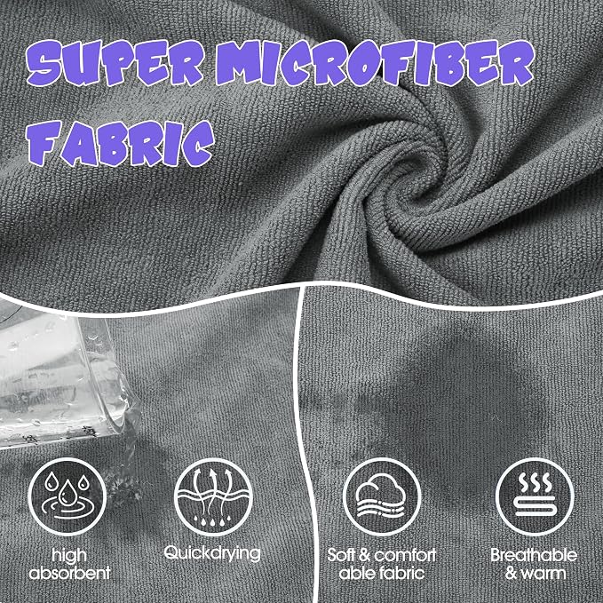 Super Absorbent Dog Bathrobe, Microfiber Bath Robe Towel - Image 2