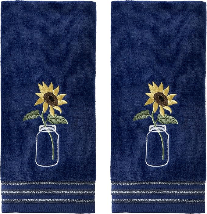 SKL Home by Saturday Knight Ltd. Sunflower in Jar Hand Towel by SKLHomebySaturdayKnightLtd