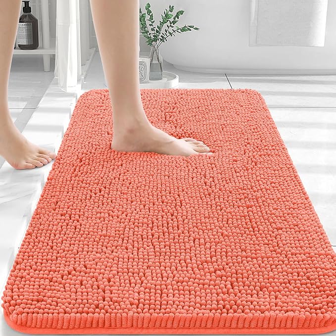 OLANLY Bathroom Rugs 36x24, Extra Soft Absorbent Chenille Bath Rugs, Rubber by OLANLY