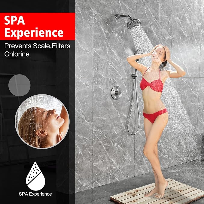 SUMERAIN Brushed Nickel Rainfall Shower System - Image 2