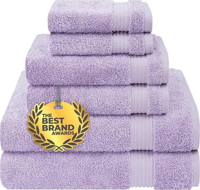 Cotton Paradise 6 Piece Towel Set, 100% Cotton Soft Absorbent Turkish Towels by UNITEDHOMETEXTILE